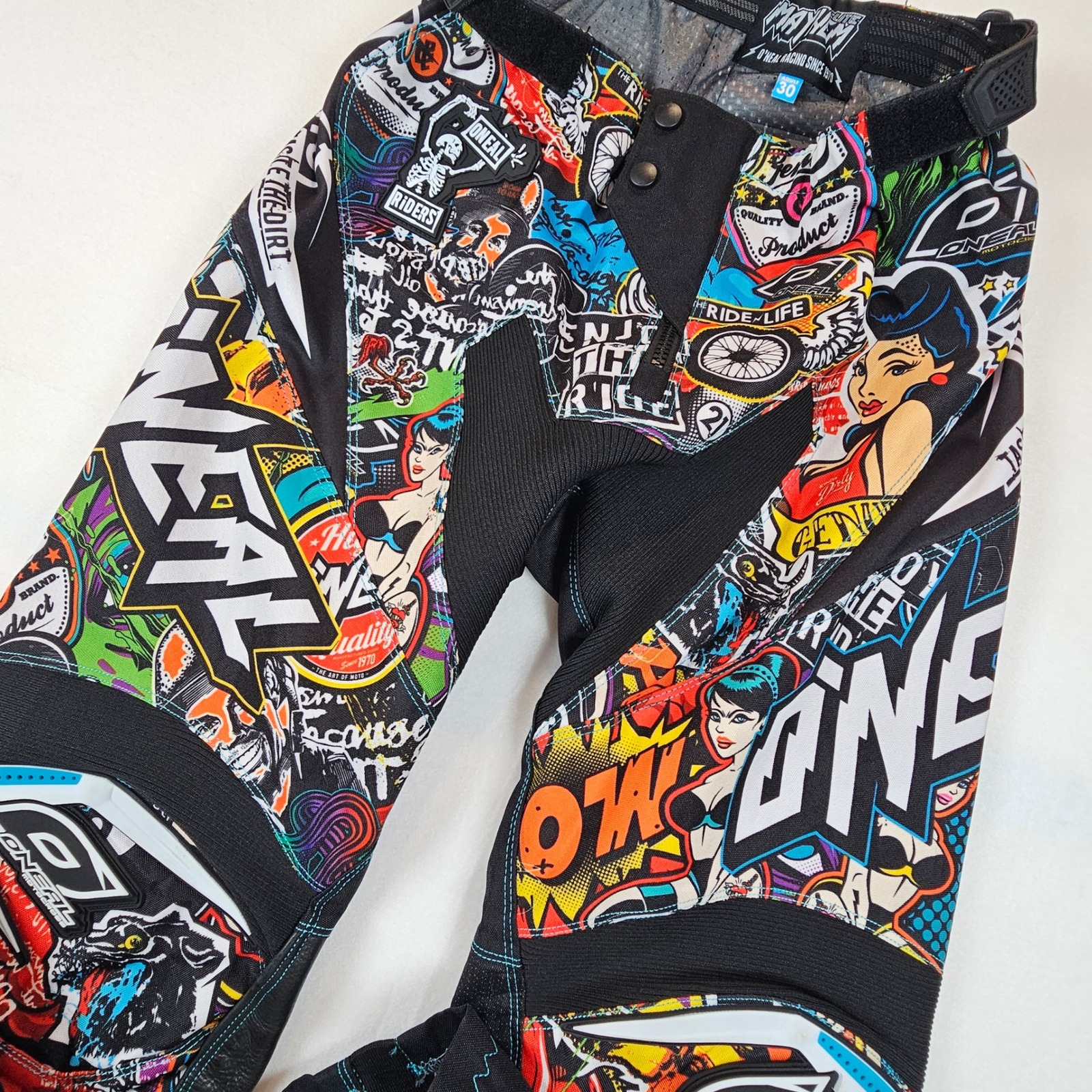 Oneal Mayhem Lite Motocross Pants Adult 30 Sticker Bomb Graphic Mx Racing Gear